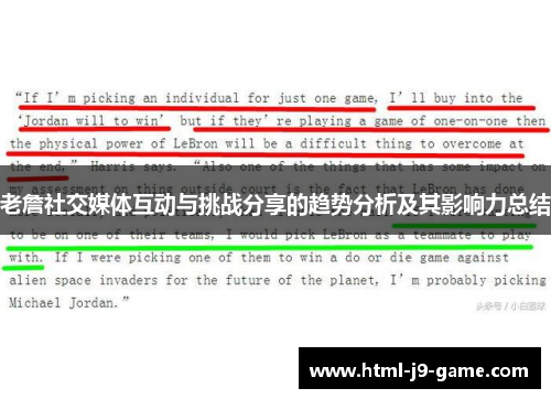 老詹社交媒体互动与挑战分享的趋势分析及其影响力总结